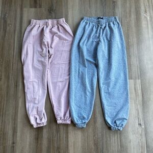 pink and grey nasty gal sweatpants, pink size medium- gray size large